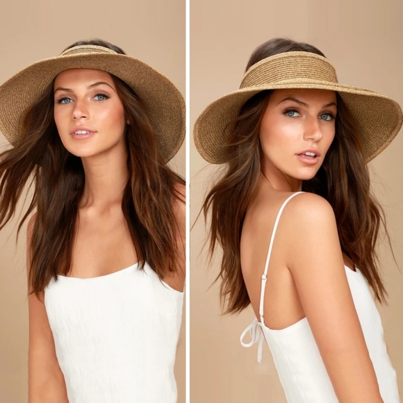 furtalk Accessories - New Wide Brim Natural Fiber Open Top Travel Visor